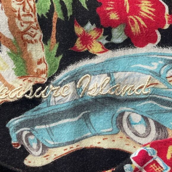 Treasure Island Men's Hawaiian Short Sleeve Button-Down Shirt  Black XL - Picture 3 of 10